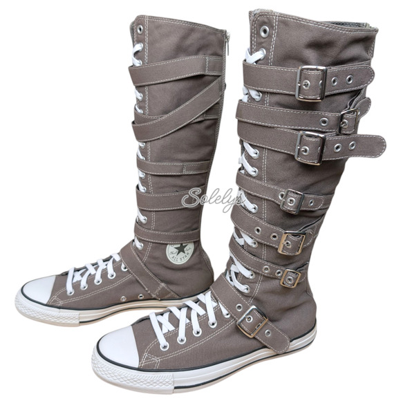 Converse 2012 XXHI 7 Strap Buckle Zipper Knee High Sneaker Boot M9.5 W11.5 RARE - Picture 4 of 14